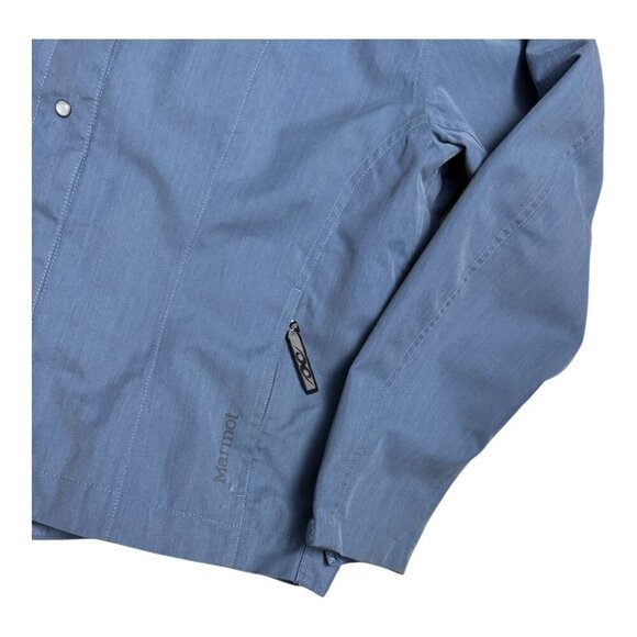 MARMOT Waterproof Outdoor Windbreaker Blue Rain Jacket w Hood Womens XL - Picture 7 of 7